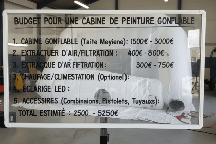 cabine de peinture gonflable pour repeindre un véhicule à domicile