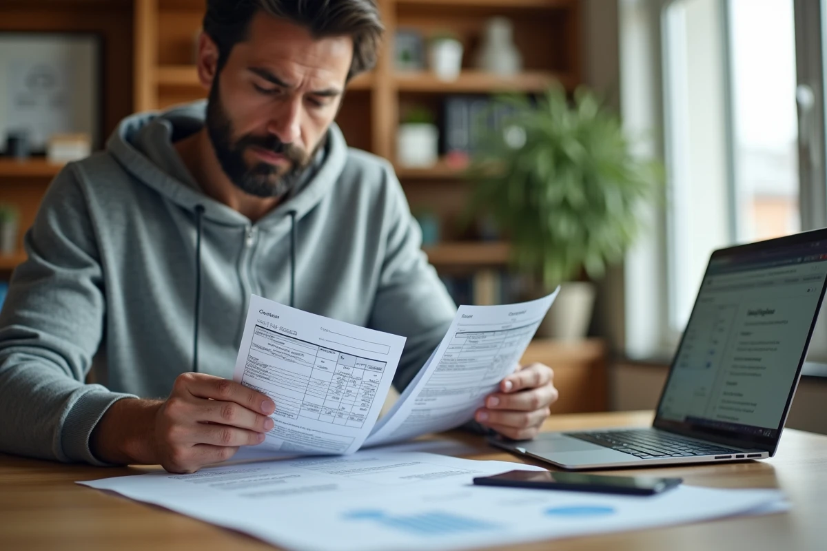 Homme comparant les tarifs Norauto et préfecture pour la carte grise de son véhicule
