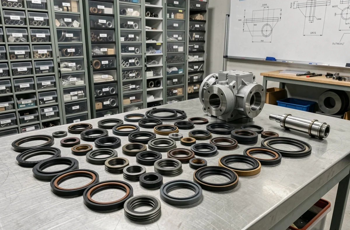 Comparatif de plusieurs joints SPI de différentes tailles pour roulement, arbre et pompe hydraulique