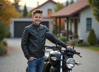 Assurer une 125 pour un mineur : conseils et astuces pour une assurance adaptée Adolescent souriant à côté d'une moto 125cc en extérieur