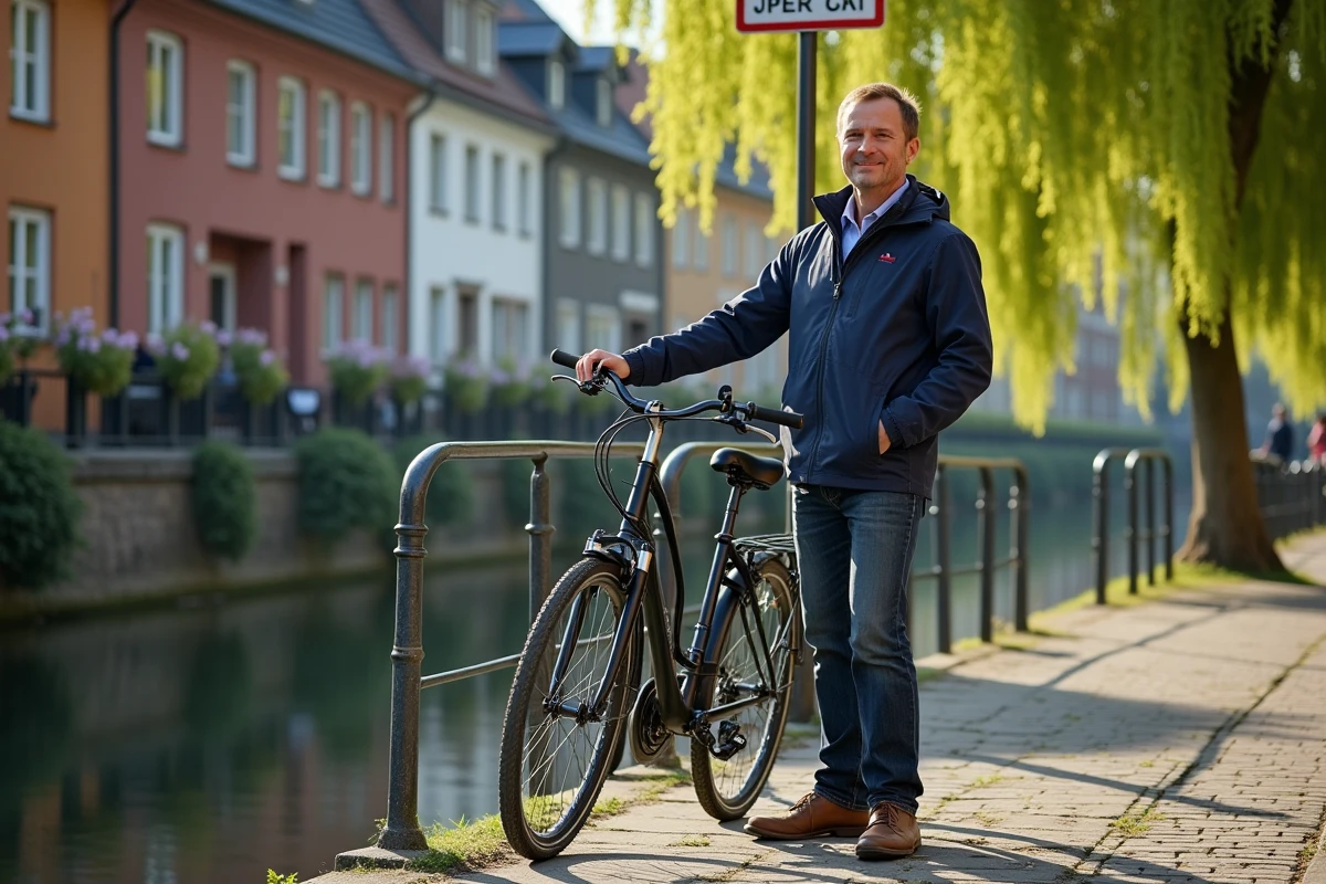 Zone de stationnement gratuit près de la Petite Venise à Colmar avec canal et maisons alsaciennes colorées