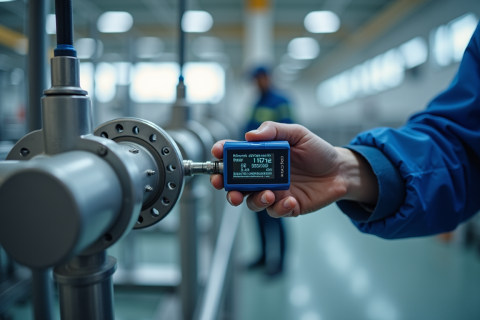 technicien-sensor-pression-industriel Mains d'un ingénieur connectant un capteur de pression industriel