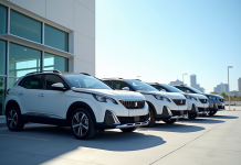 Ligne de Peugeot 2008 d'occasion dans une concession moderne