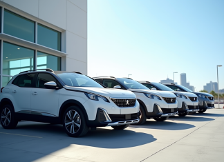 Ligne de Peugeot 2008 d'occasion dans une concession moderne