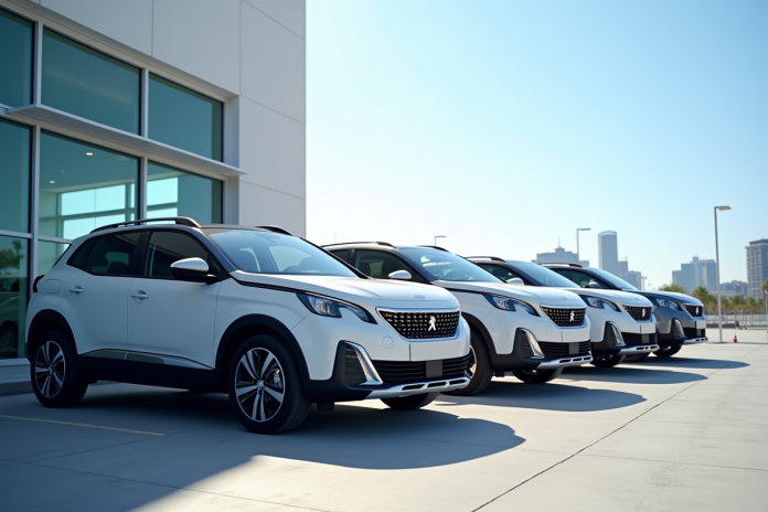 Ligne de Peugeot 2008 d'occasion dans une concession moderne